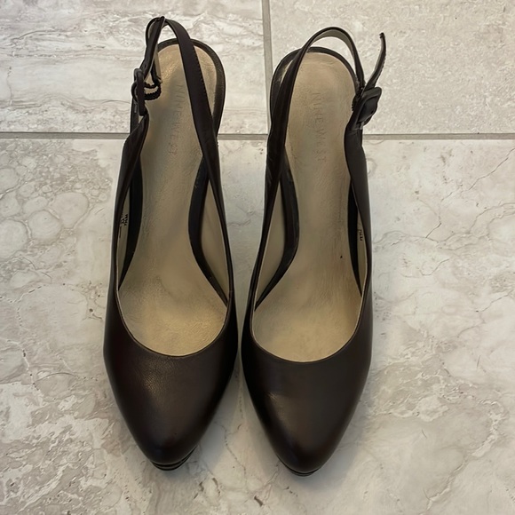 Nine West Chocolate Brown Slingback Pumps - Picture 2 of 7